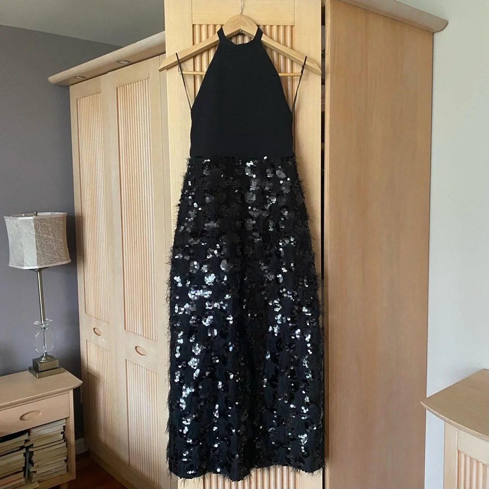Zara sequin knit halter dress black - Picture 3 of 11